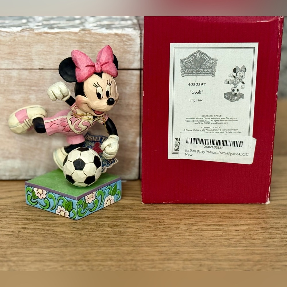 Jim Shore Disney Traditions Minnie Mouse Figurine “Goal!”  **BNIB** **RARE**